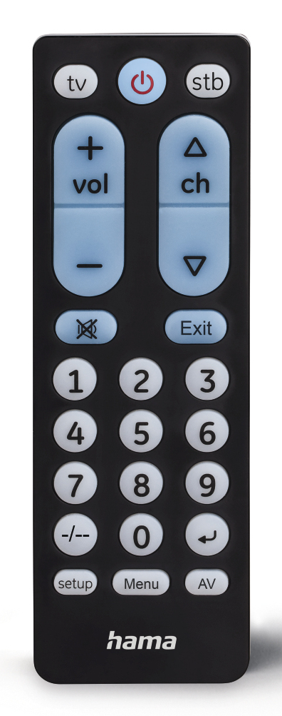 Hama 00221051 remote control IR Wireless AV receiver, MP3/MP4 player, TV, VCR Press buttons
