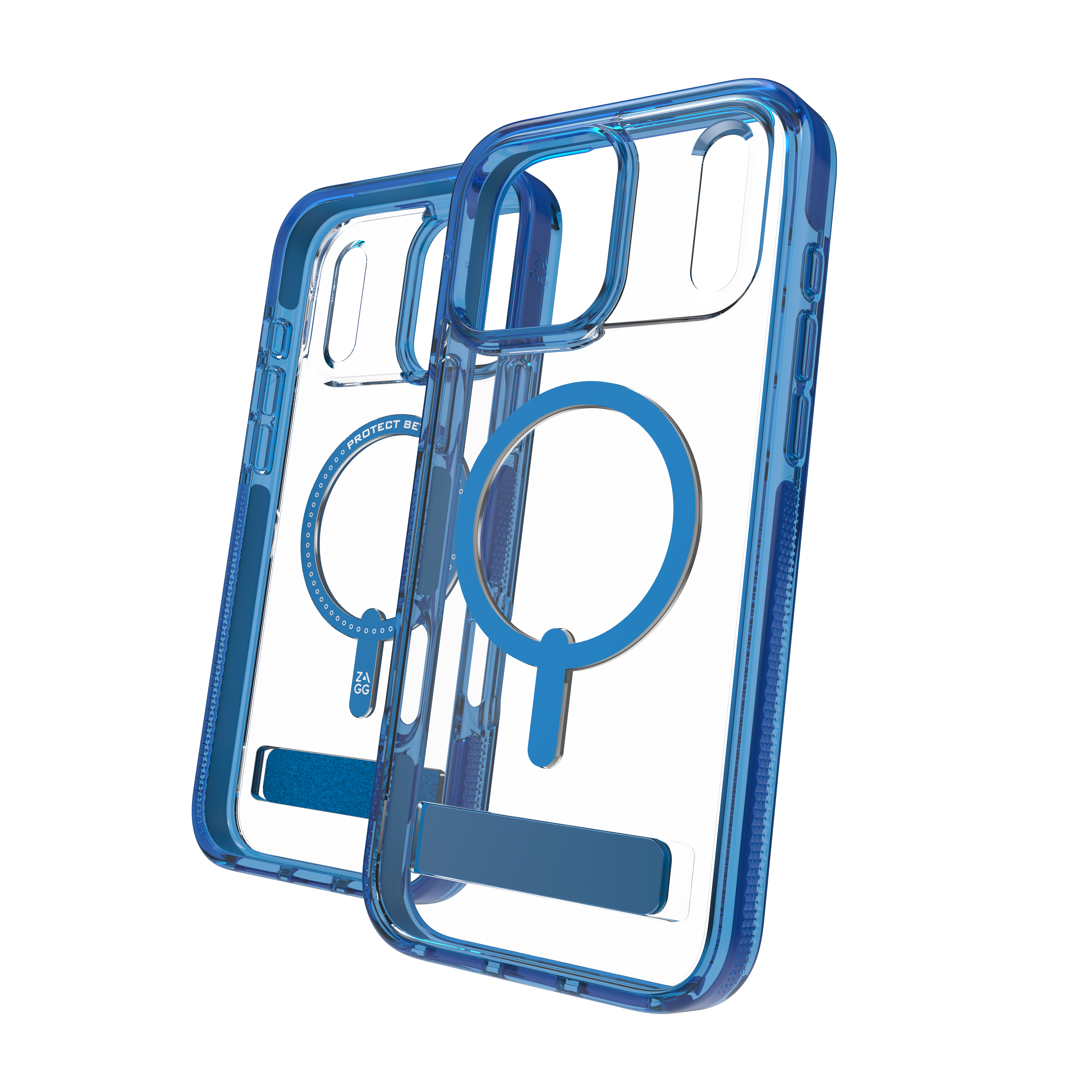 ZAGG Santa Cruz Snap Kickstand coque de protection pour téléphones portables 17,5 cm (6.9") Housse Bleu, Transparent