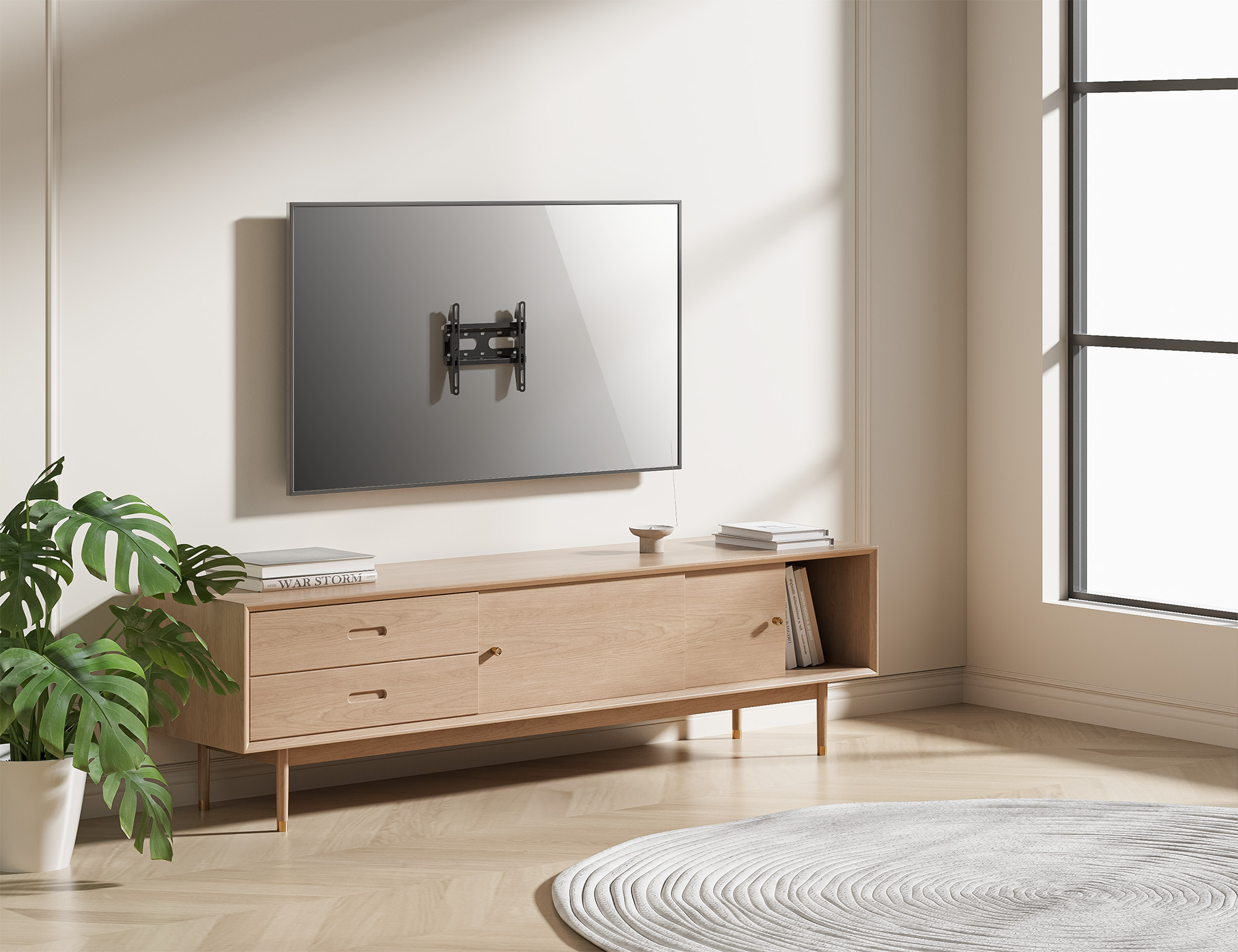 MANHATTAN Ultraflache TV-Wandhalterung starr 23-43 45kg Wandhalterung