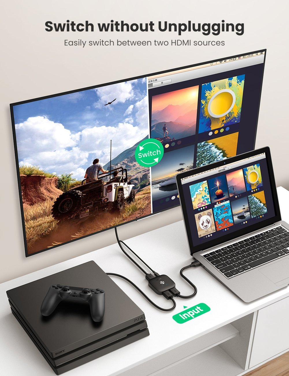 Ugreen 2 In 1 Out HDMI Switch – image 2