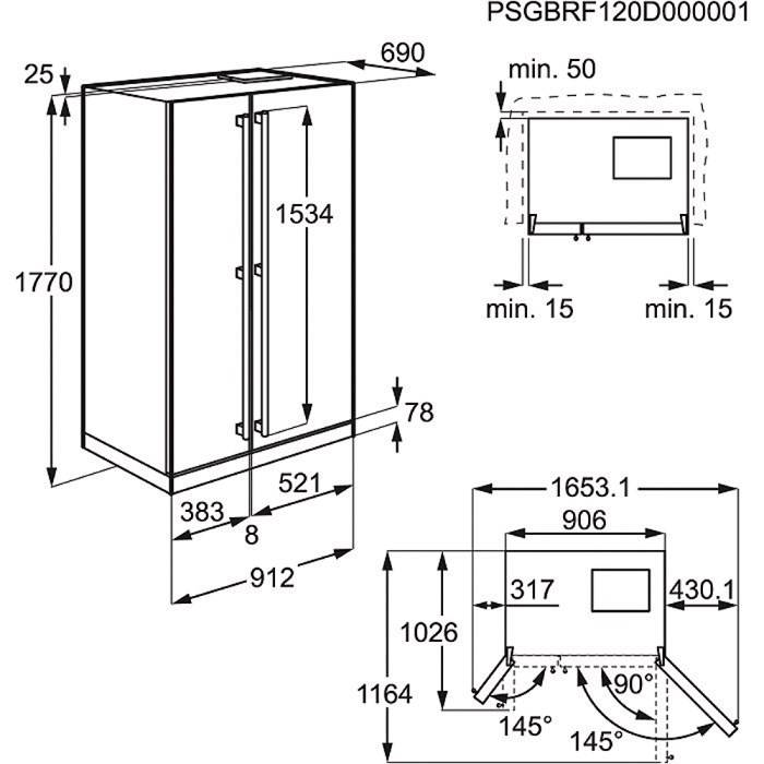 Electrolux EAL6140WOW side-by-side refrigerator Freestanding – image 2