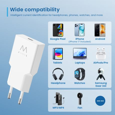 Ewent 20W GaN Fast USB-C PD Charger, Slim Design – image 6