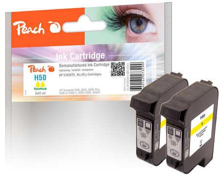 Peach PI300-497 ink cartridge 2 pc(s) Compatible Standard Yield Yellow