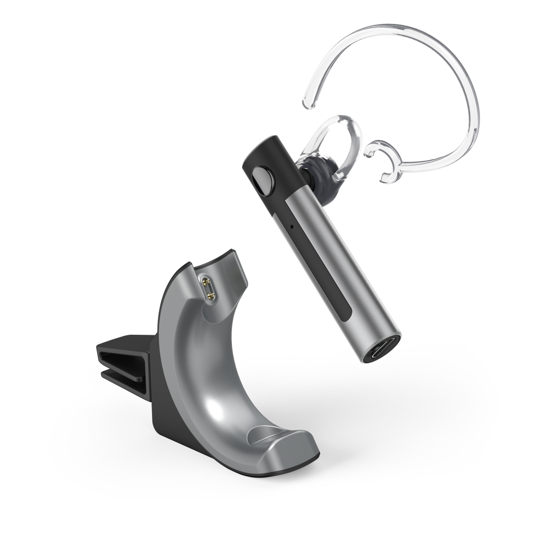 Hama MyVoice1400 Headset Wireless Ear-hook Car Bluetooth Silver – image 2