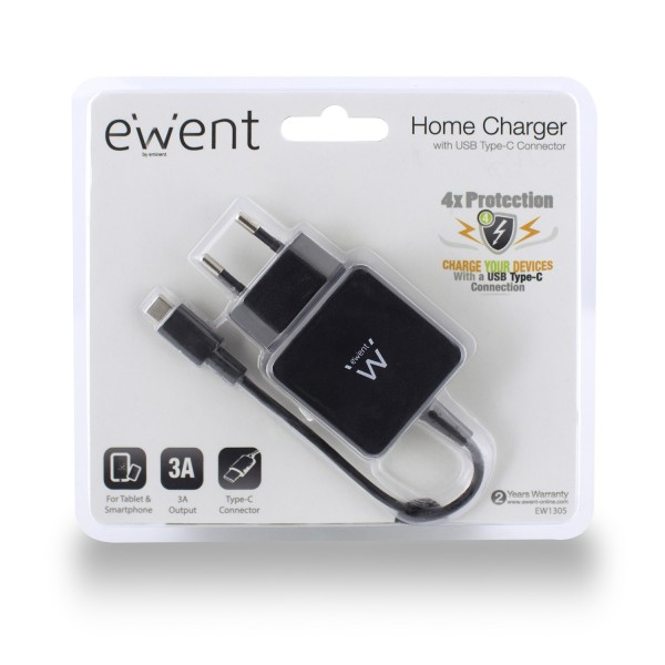 Ewent EW1305 mobile device charger Universal Black AC Indoor