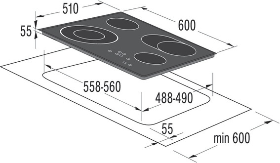 Gorenje ECT620AX Black Built-in Zone induction hob 4 zone(s) – image 2