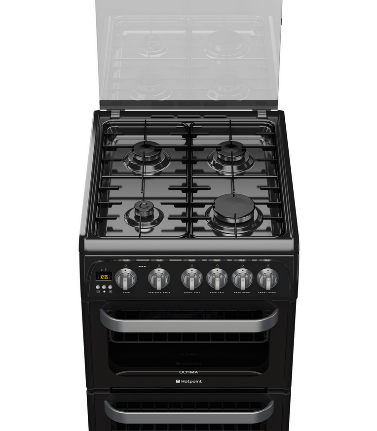 Hotpoint HUG52K cooker Freestanding cooker Natural gas Gas Black – image 4