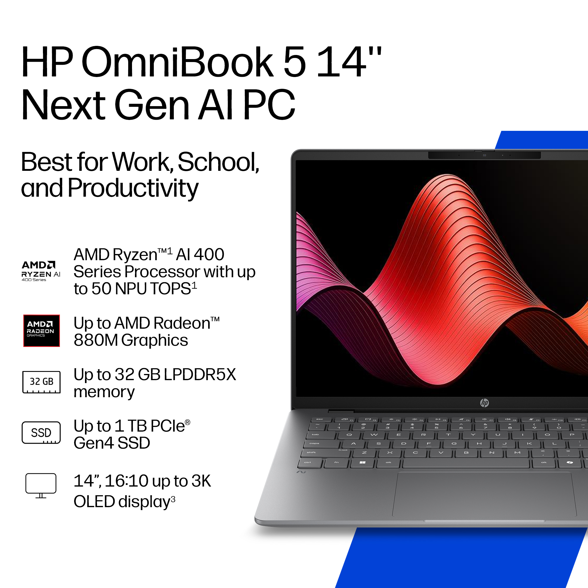 HP DP2G7EA laptop Copilot+ PC AMD Ryzen™ AI 5 330 – image 4