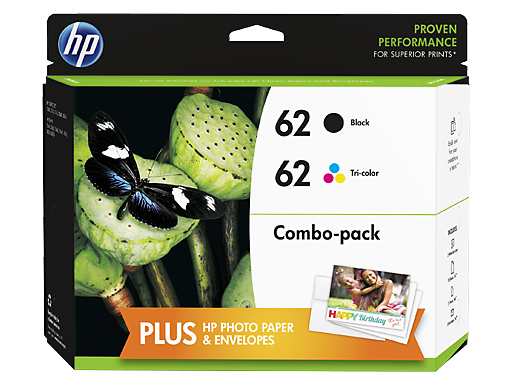 HP 62 Black/Tri-color Original Ink Cartridge Content Value Pack