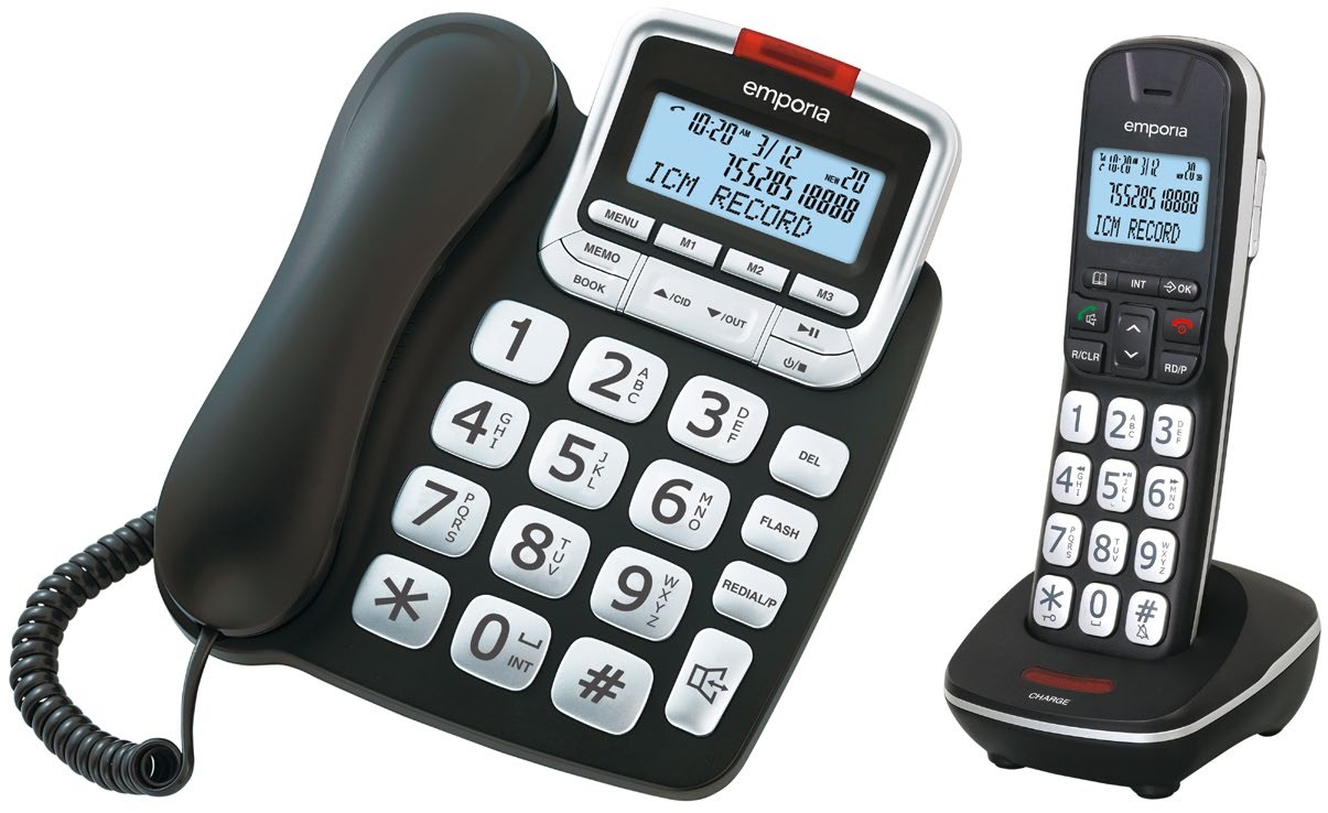 Emporia GD61ABB telephone Analog/DECT telephone Caller ID Black, Silver