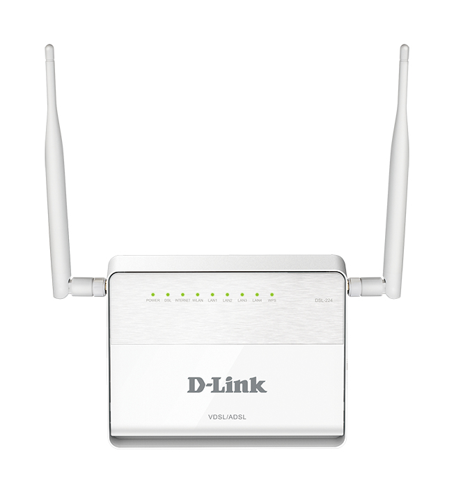 D-Link DSL-224 wireless router Fast Ethernet Single-band (2.4 GHz) White