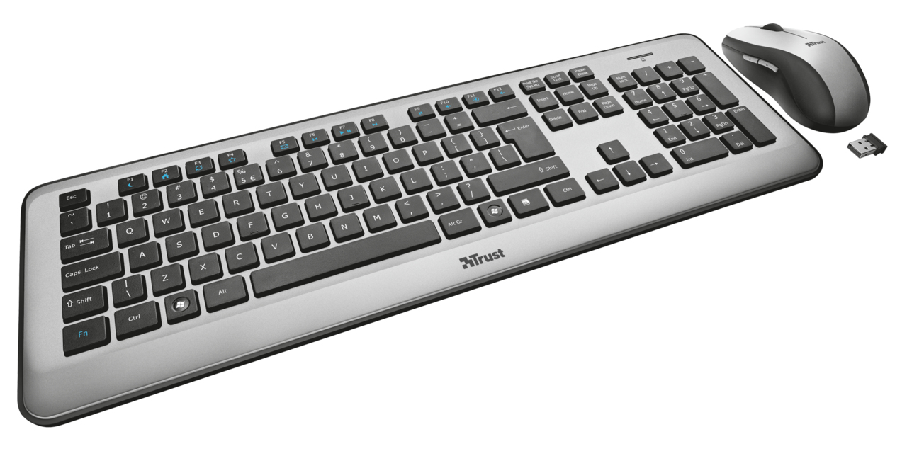 Trust Silhouette keyboard Mouse included USB Grey