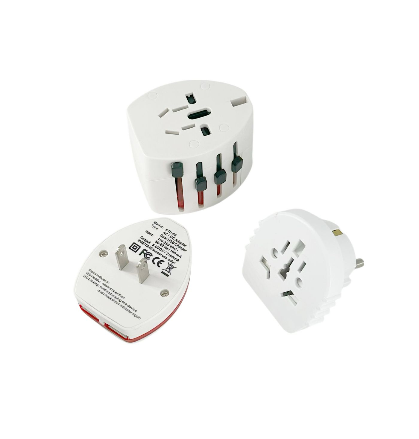 Resim Microconnect PETRAVEL12 İç Mekan USB Şarj Cihazı - 5V Çıkış, 2x USB 2.0 Bağlantı Noktası, Beyaz