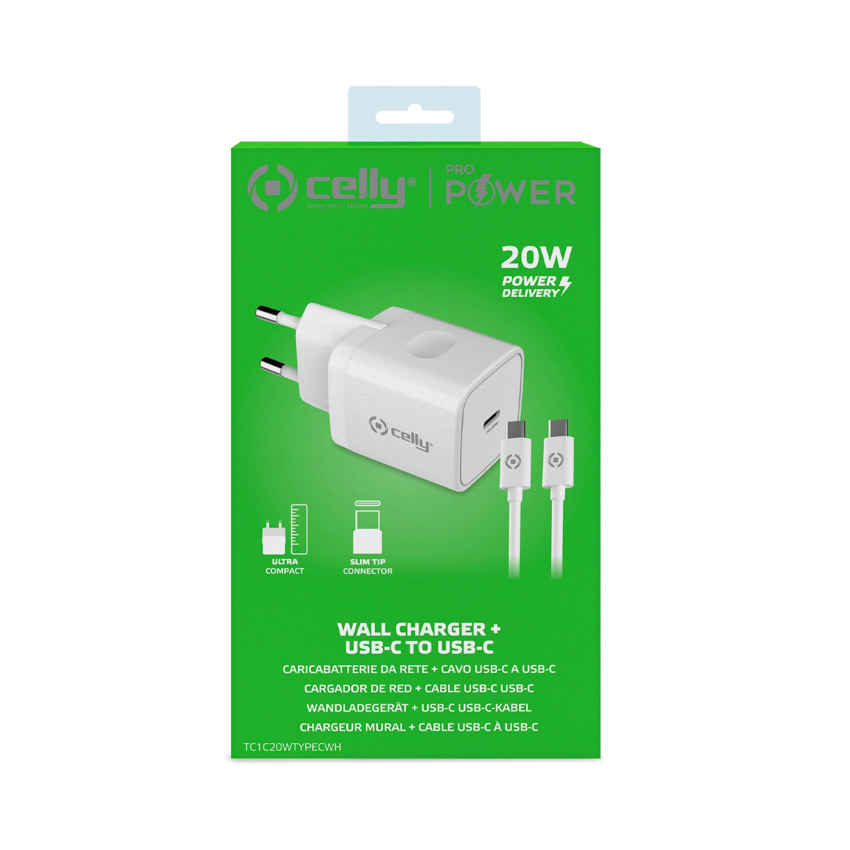 Celly TC1C20WTYPECWH mobile device charger Universal White AC Indoor – image 4