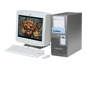HP workstation x2100 P4 2,2 GHz 512 Mb/36-Gb SCSI vaste schijf ATI Radeon 7000 dvd-rw
