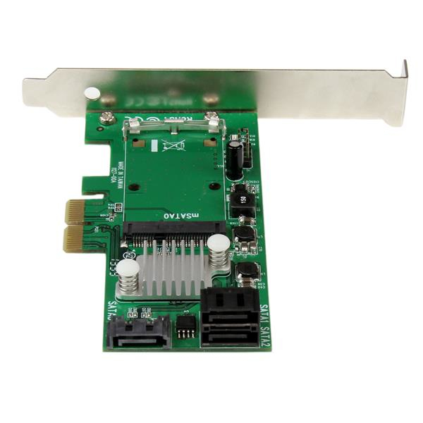 StarTech.com 3 Port PCI Express 2.0 SATA III 6 Gbps RAID Controller Card w/ mSATA Slot and HyperDuo SSD Tiering – image 2