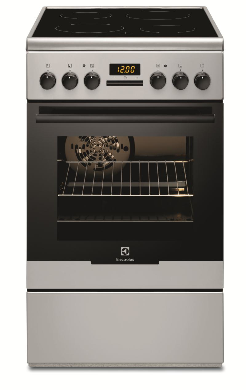 Electrolux EKC54350OS Freestanding cooker Electric Ceramic hob Black, Stainless steel