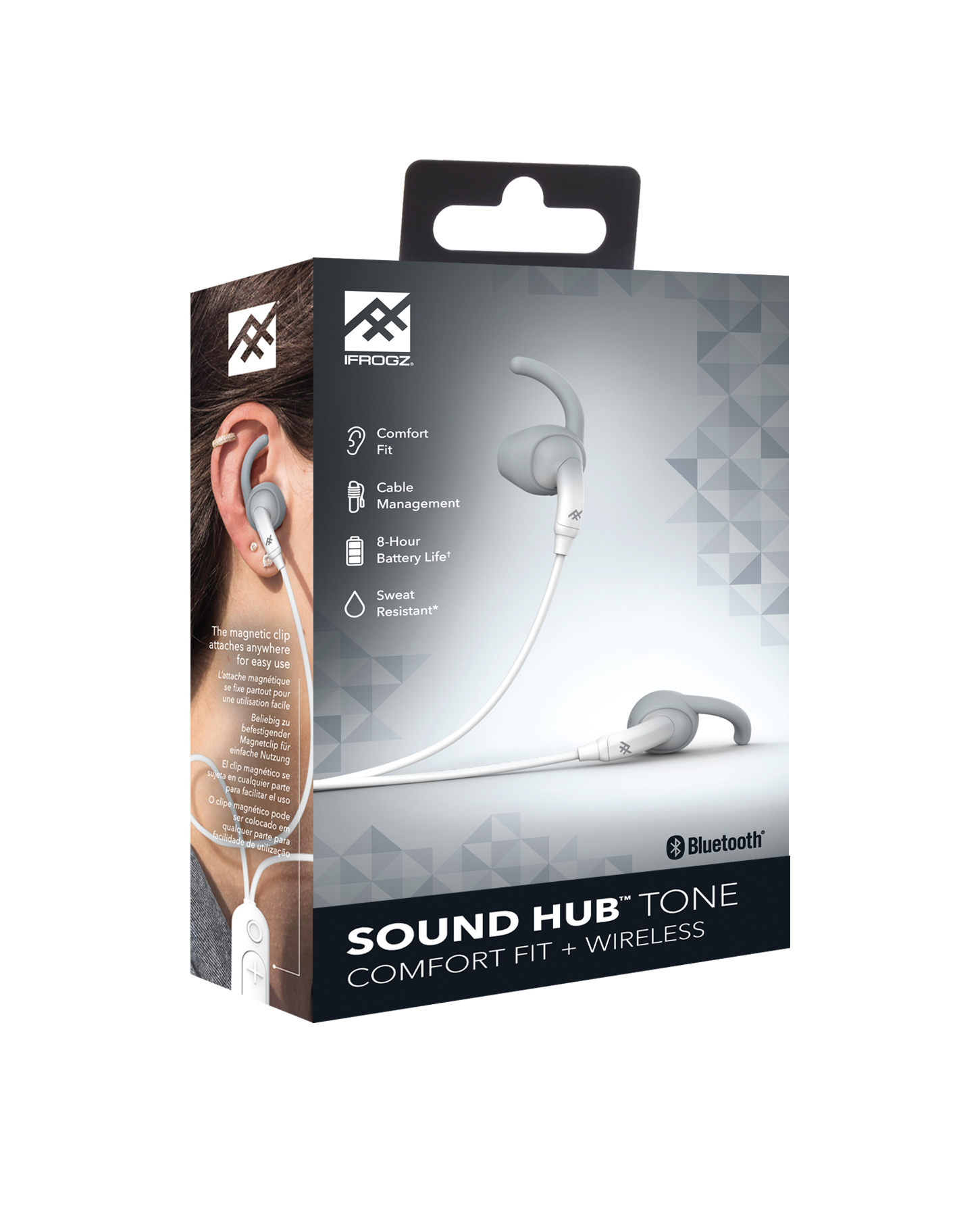 IFROGZ 304001835 headphones/headset Wired & Wireless In-ear Calls/Music Micro-USB Bluetooth Grey, White – image 6