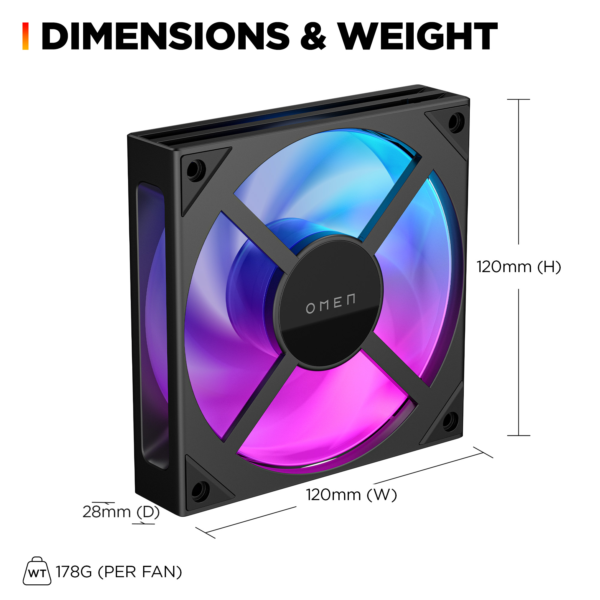 HP OMEN Modular 120mm Fan - Triple Pack Black – image 4
