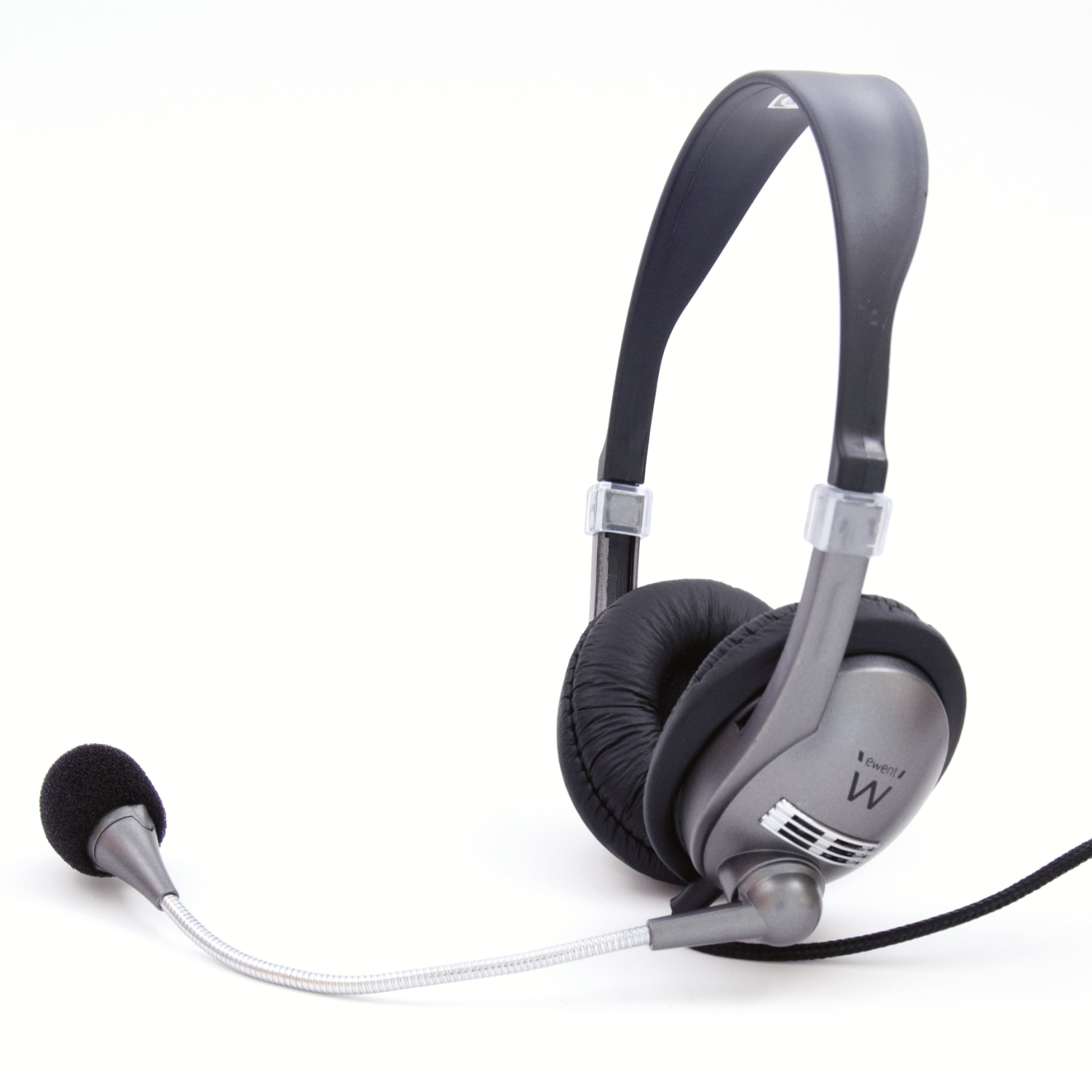 Ewent EW3561 headphones/headset Wired Head-band Calls/Music Black, Grey – image 1