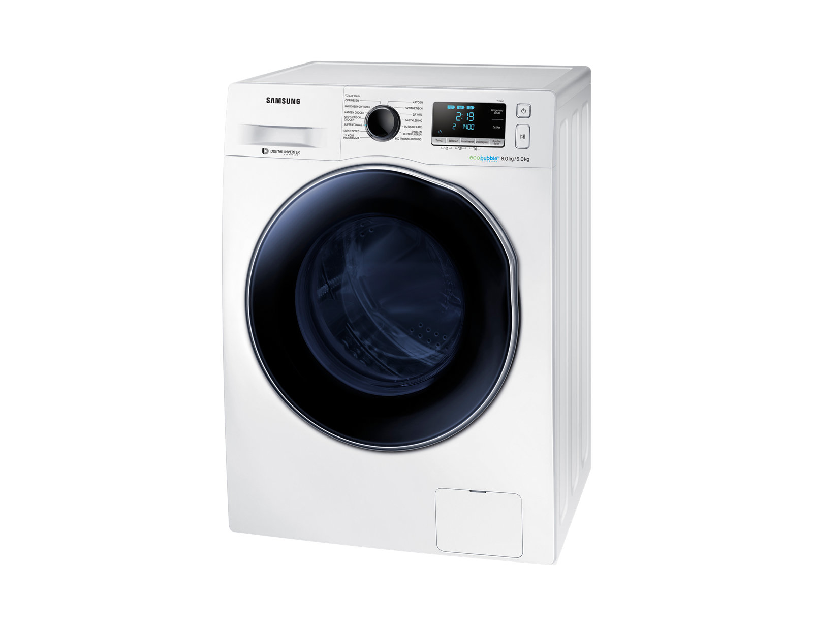 Samsung WD80J6A00AW washer dryer Freestanding Front-load Black, White – image 2