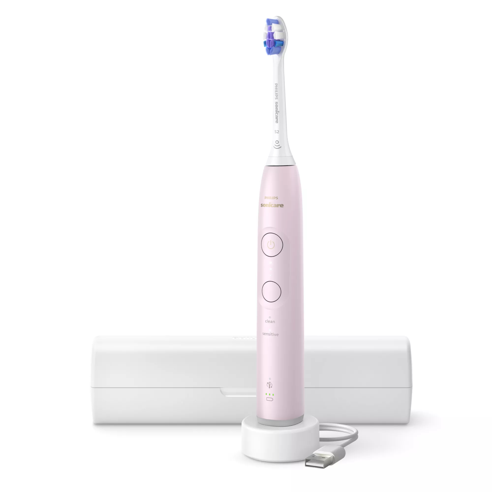 Philips Sonicare 6100 series HX7402/01 electric toothbrush Adult Sonic toothbrush Light pink – image 1