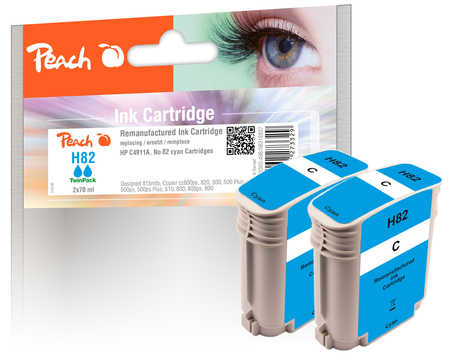 Peach PI300-498 ink cartridge 2 pc(s) Compatible Standard Yield Cyan