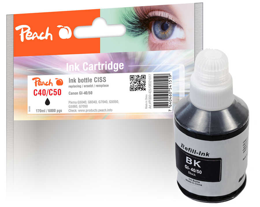 Peach PI100-425 ink cartridge 1 pc(s) Compatible Black