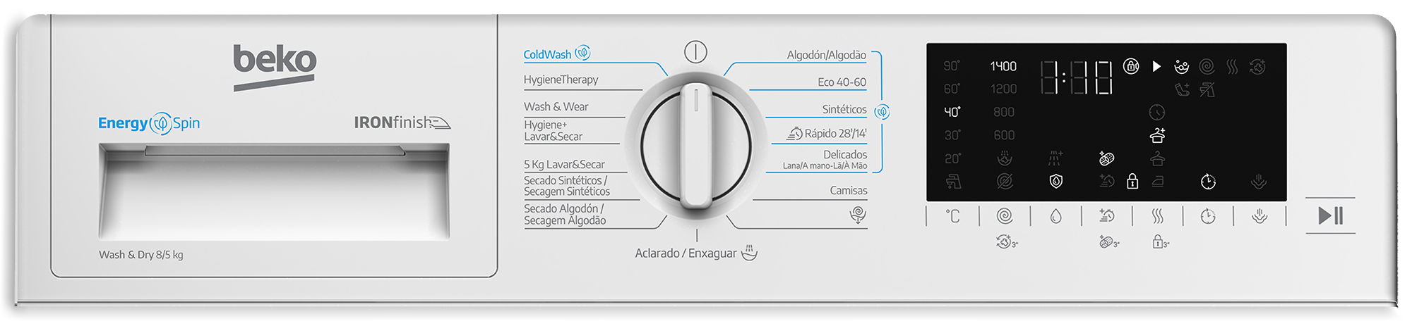Beko B5DBT48437WB washer dryer Freestanding Front-load White – image 6