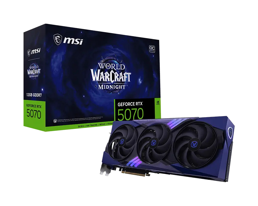 GeForce RTX 5070 12G World of Warcraft MIDNIGHT VOID EDITION OC