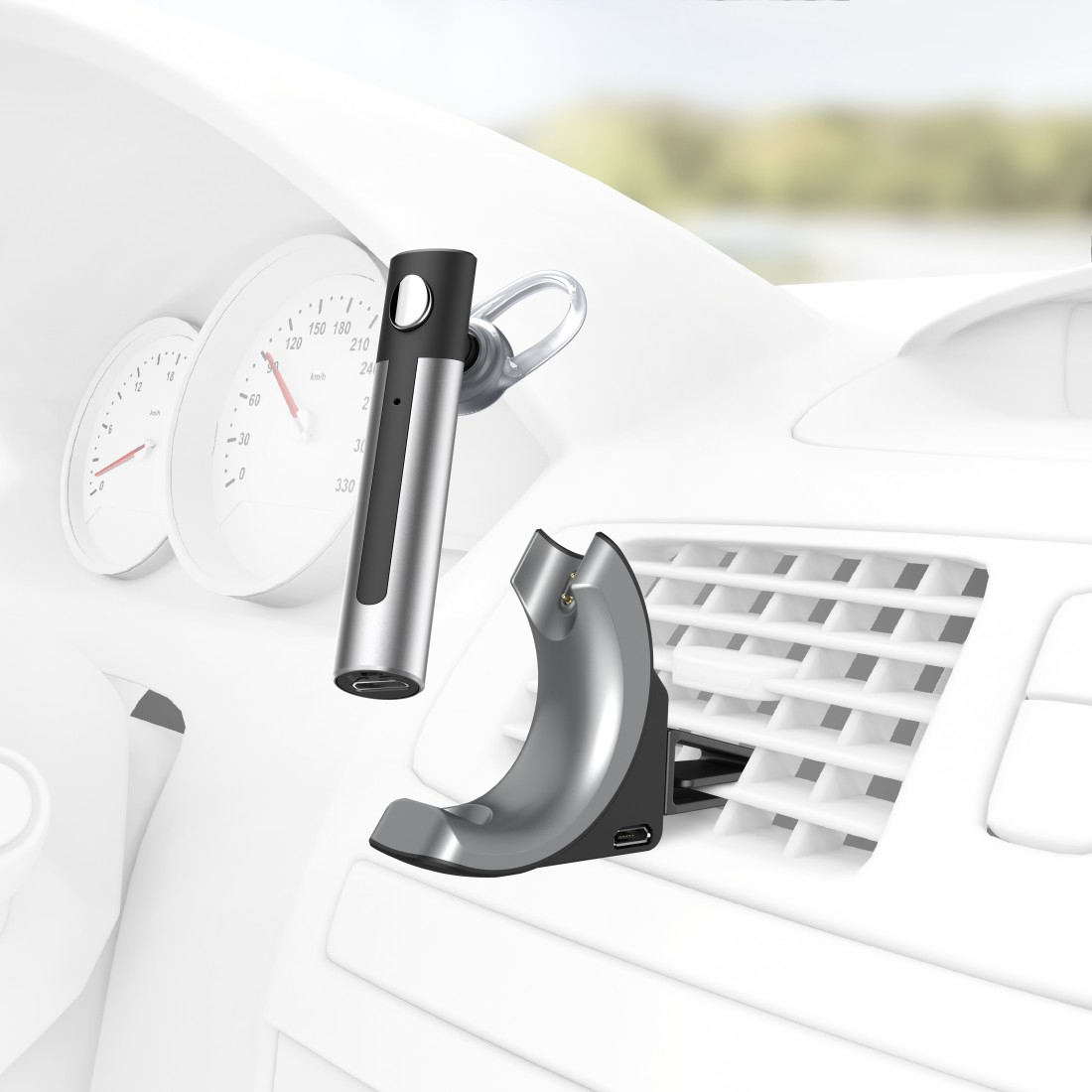 Hama MyVoice1400 Headset Wireless Ear-hook Car Bluetooth Silver – image 5
