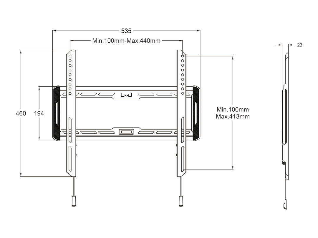 Multibrackets M Universal Wallmount Fixed Medium Black – image 8