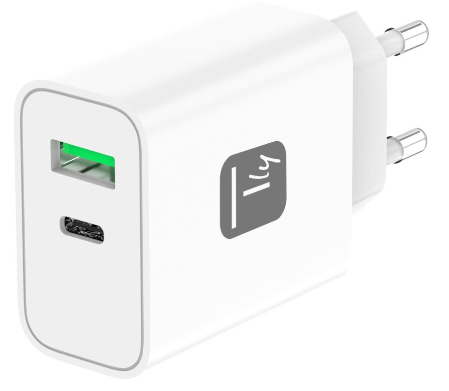 Techly IPW-USB-30WAC mobile device charger Universal White AC Fast charging Indoor