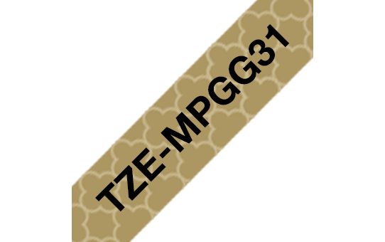Brother TZE-MPGG31 etikett-tejp Svart på guld