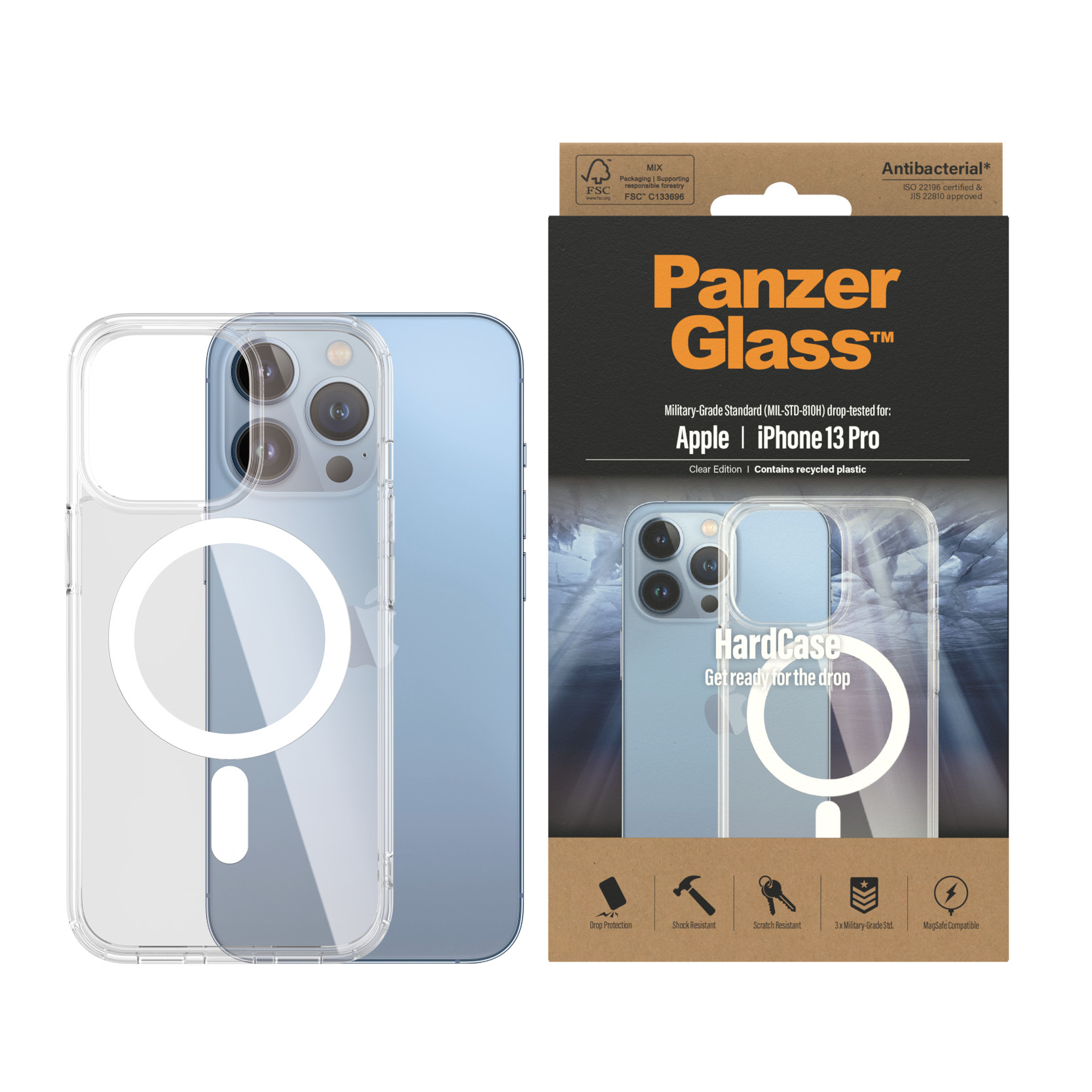 PanzerGlass® HardCase Transparent w. White MagSafe iPhone 13 Pro – image 2