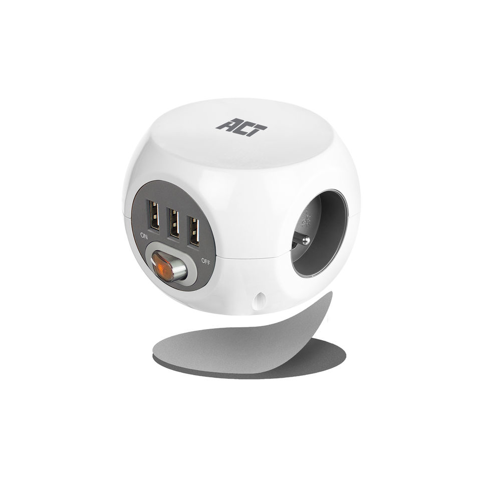 ACT Power socket cube (PDU) with 3 sockets, USB-A ports, 1.5m (Belgium) – image 8