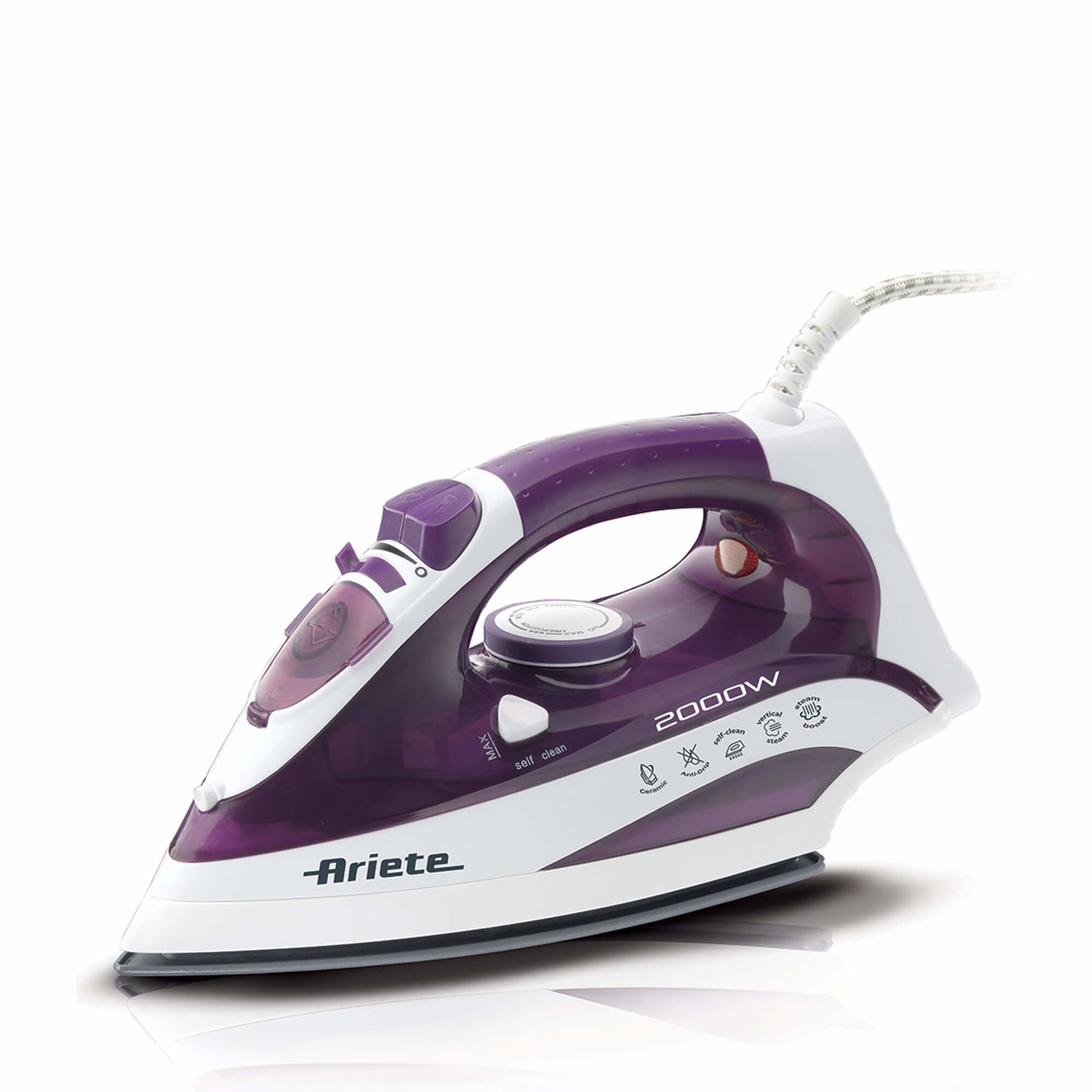 Ariete 6235/00 Trocken- & Dampfbügeleisen Keramik-Bügelsohle 2000 W Weiß, Violett
