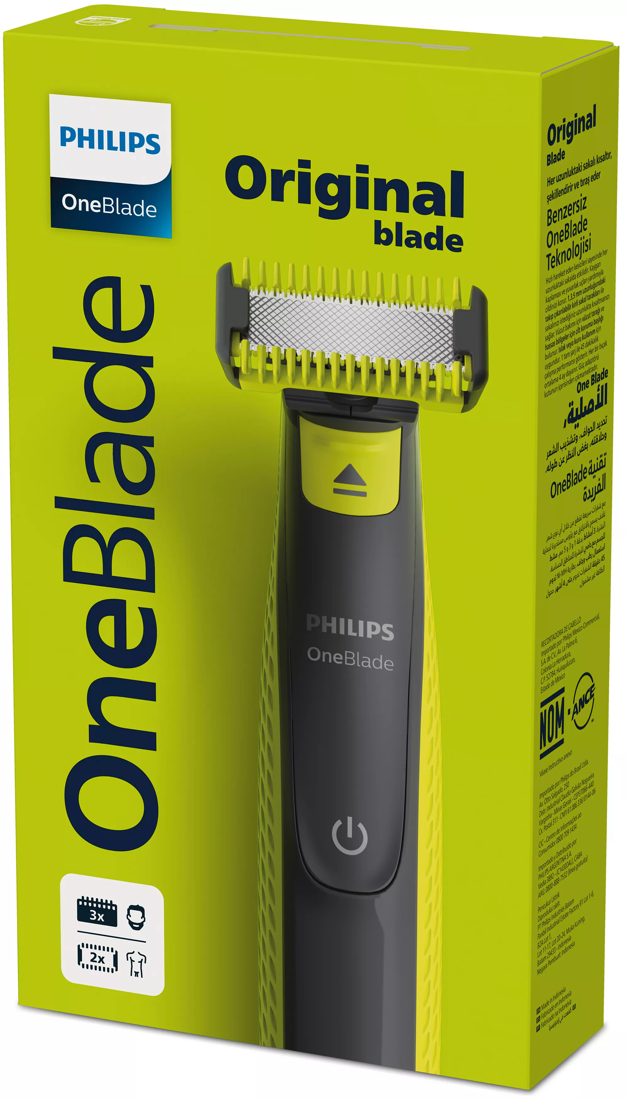 Philips Norelco OneBlade QP2824/10 men's shaver Foil shaver Trimmer Grey, Lime – image 2