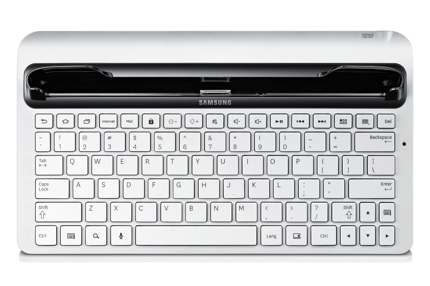 Samsung EKD-K12UWEG mobile device keyboard QWERTY English Black, Silver