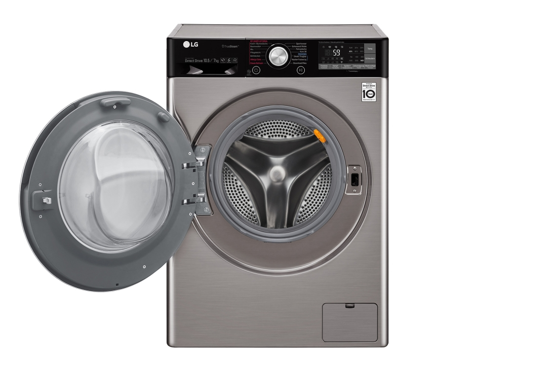 LG F14WD107TH6 washer dryer Freestanding Front-load Black, Stainless steel – image 2