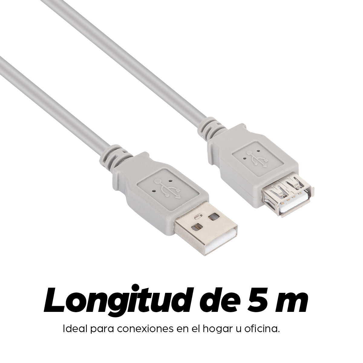 Extensión USB-A 2.0 1.8m Manhattan 165211, 12Mbps Color Gris