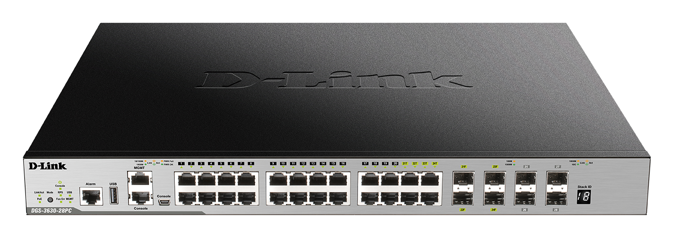 D-Link 24 Port PoE L3 Stackable Managed Gigabit Switch including – image 2