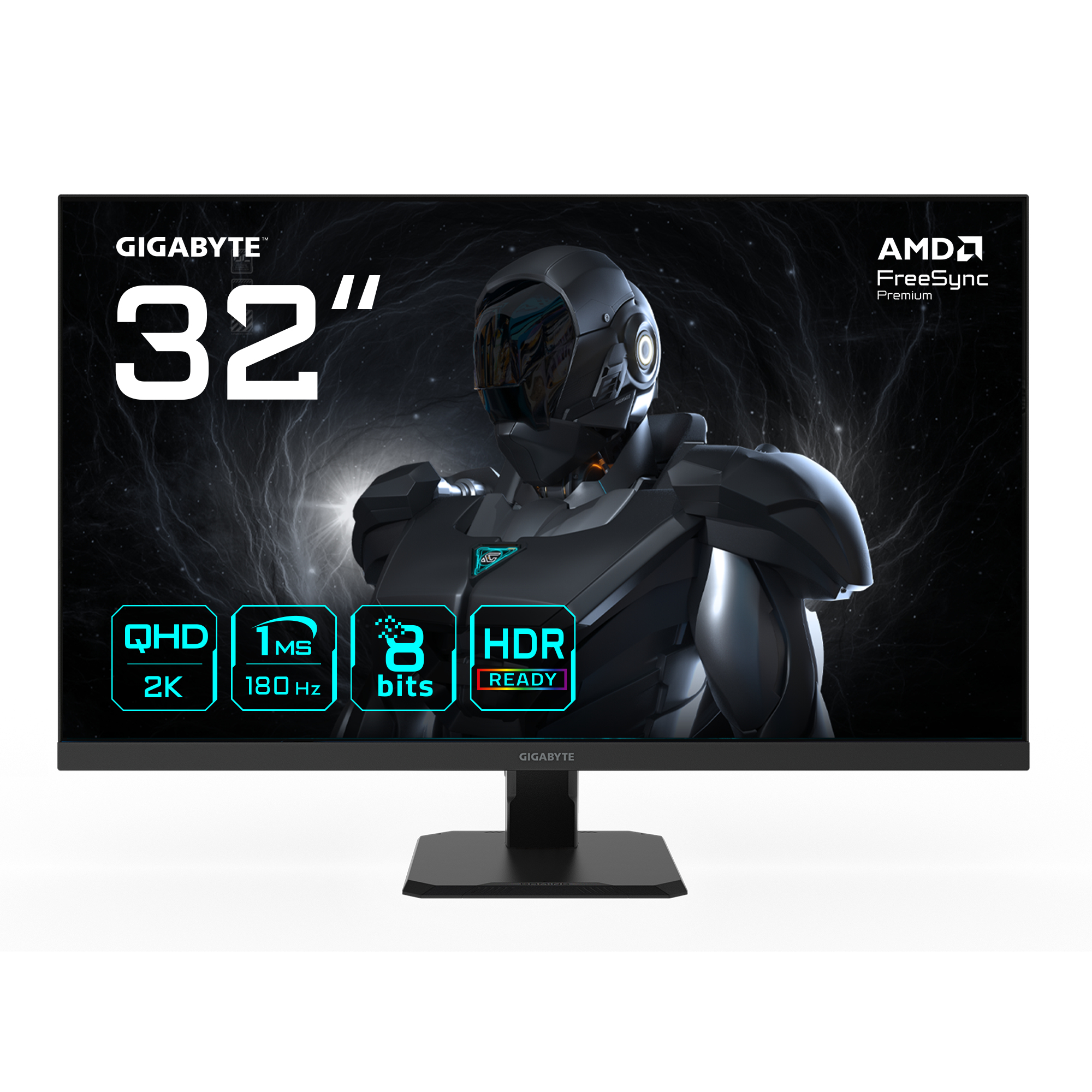 GIGABYTE GS32QA Monitor Gaming 32” QHD - 2560 x 1440, 180Hz, 1ms, 300 cd/m², FreeSync Premium, HDR Ready, HDMI 2.0, DisplayP