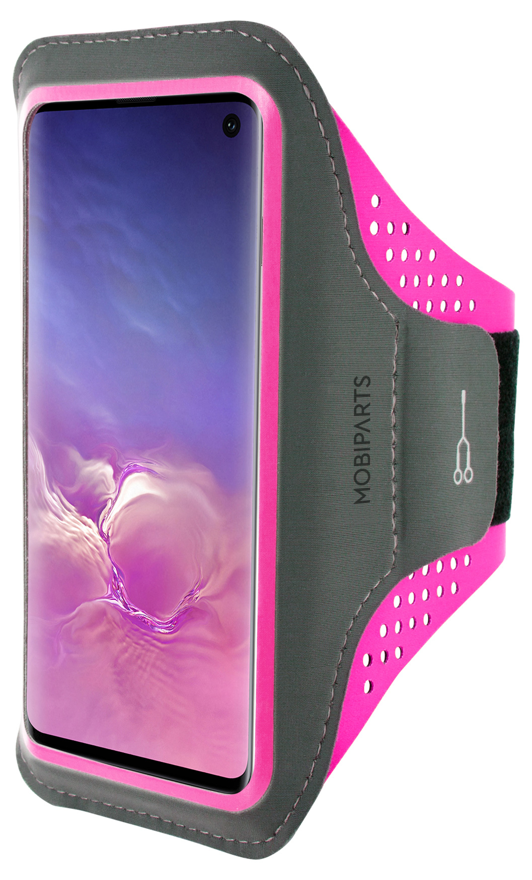 Mobiparts Comfort Fit Sport Armband Samsung Galaxy S10 Neon Pink