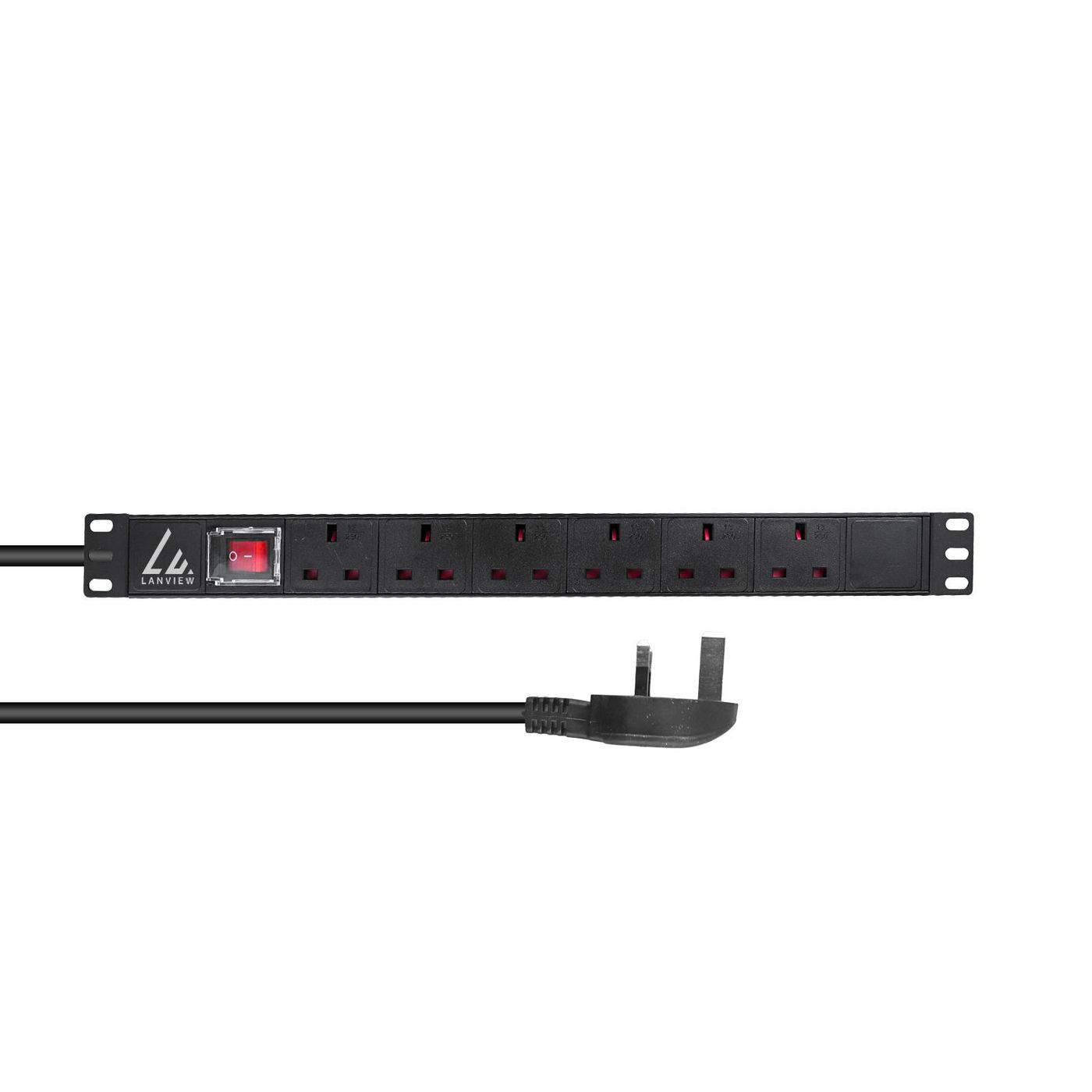 Lanview LVR-3MUK-SW-UK6 power distribution unit (PDU) 6 AC outlet(s) 1U Black – image 1