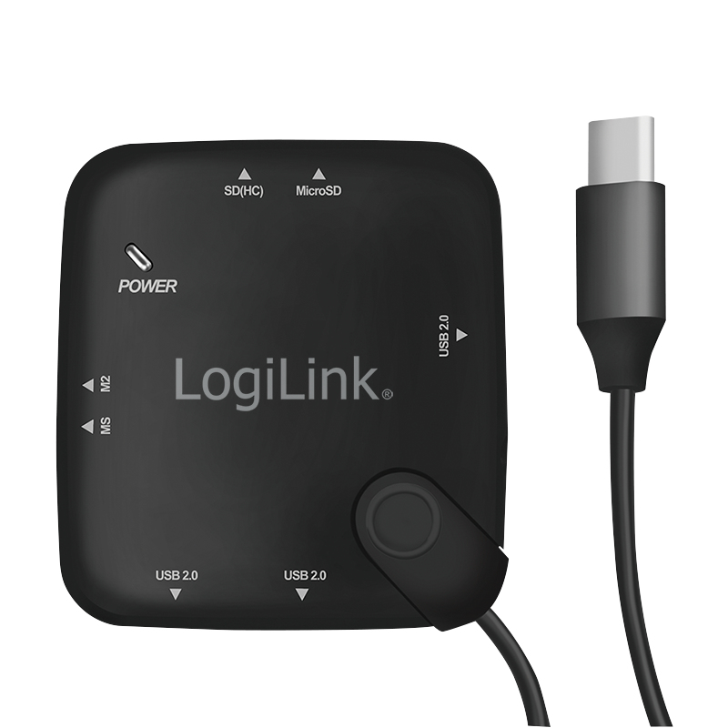 LogiLink UA0344 interface hub USB 2.0 Type-C Black – image 2