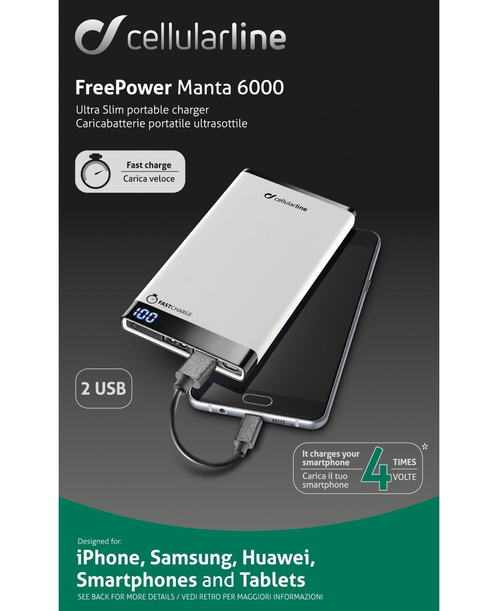 Cellularline FREEPMANTA6000W power bank Lithium Polymer (LiPo) – image 4