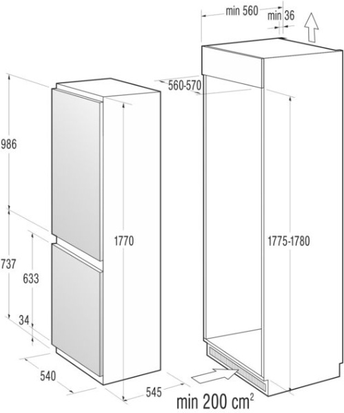 Gorenje NRKI4181CW fridge-freezer Built-in White – image 2
