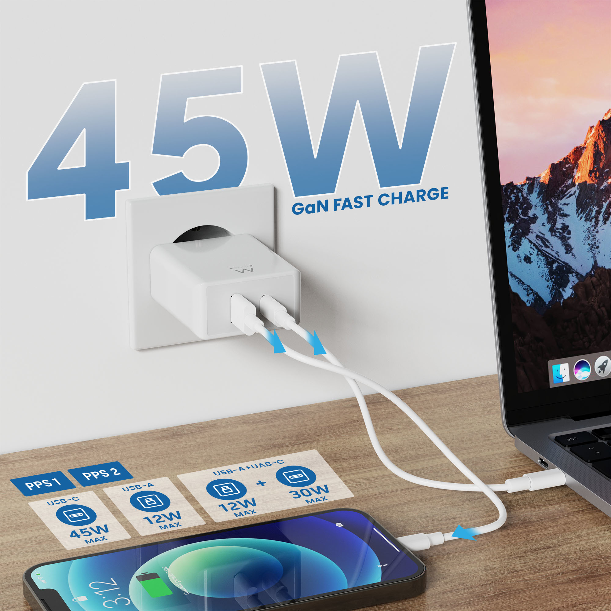 Ewent EW1328 mobile device charger Universal White AC Fast charging Indoor – image 3