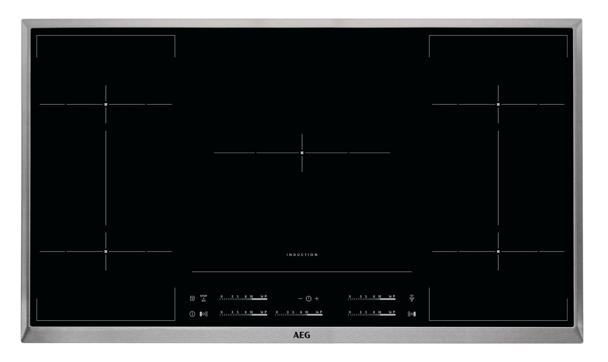 AEG HKM95513XB Black, Stainless steel Built-in Zone induction hob 5 zone(s) – image 1